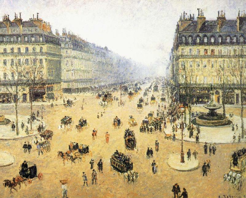 Mist of the French Theater Square, Camille Pissarro